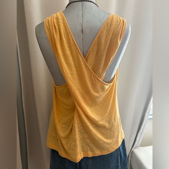 Banana Republic 100% Linen Draped Cross Back Tank Top Small Quiet Luxury - Picture 6 of 8